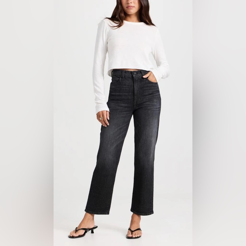 SLVRLAKE London Crop Jeans in Underground Black.